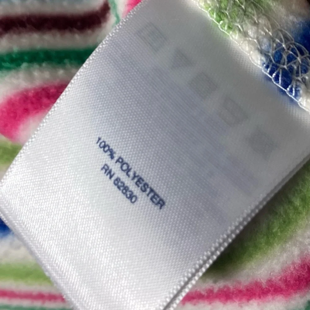 Nwot Lands End Rainbow Stripe Sweatshirt XS Quarter Zip Fleece Winter Comfort - Picture 4 of 4